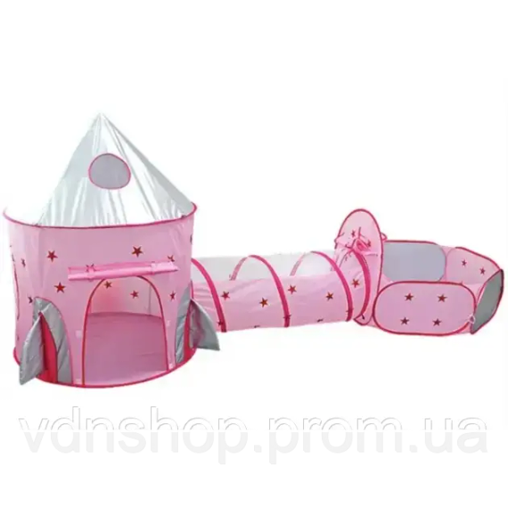 Намет дитячий ігровий / Великий дитячий намет з тунелем та сухим басейном / Намет будинок для дітей | Зображення 3