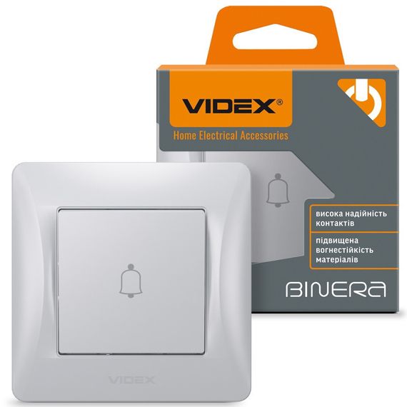 Кнопка дзвінка VIDEX BINERA VF-BNDB1-SS срібляста | Зображення 1