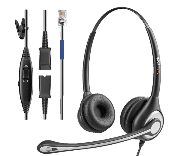 Гарнітура Wantek® H602 RJ9/RJ2 з QD для офісних телефонів та кол-центрів