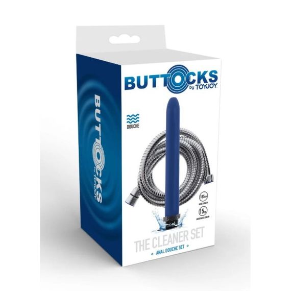 Набір для анального душу ToyJoy Buttocks The Cleaner Shower Set, синій, 15 см sexstyle | Зображення 5