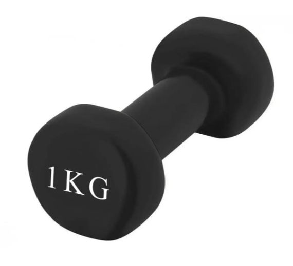 Гантель вінілова PowerPlay 1 кг PP_4121 Чорна 1 шт (PP_4121_1kg)