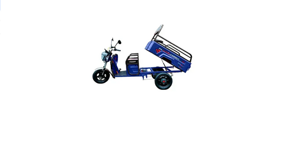 Електротрицикл Crosser CARGO 12 1000-1500W 60 V 32 Ah, самоскид, вантажний електроскутер до 300 кг Синій | Зображення 1