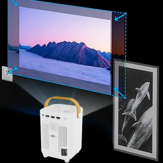 Портативний проектор + пульт, 4K HD, Android 11.0, Wi-Fi 6.0, Bluetooth, E350 / Мультимедійний проектор домашній | Зображення 6