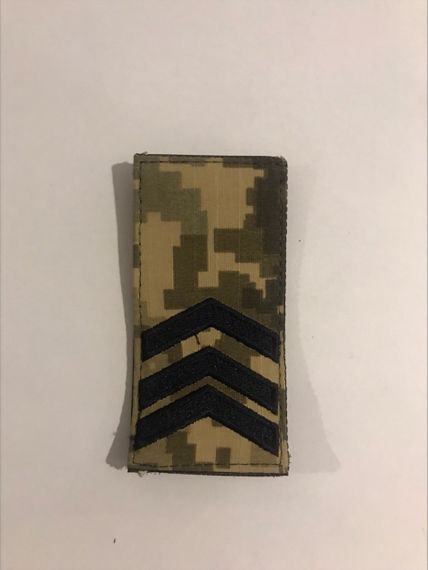 Пагон Шеврони з вишивкой Сержант ЗСУ Пiксель роз. 10*5 см