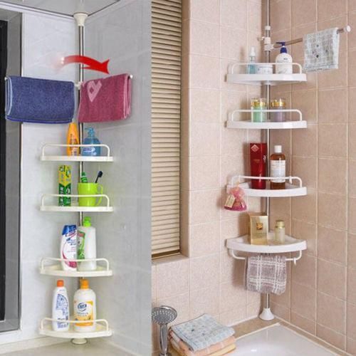 Кутова телескопічна полиця у ванну Multi Corner Shelf, Кутова полиця у ванну на розпірці.