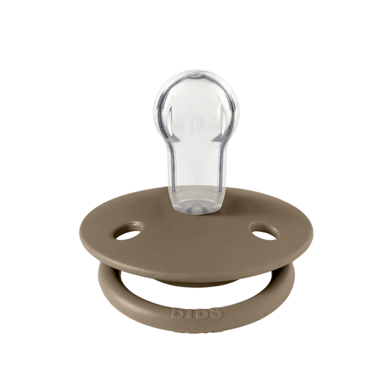Соска пустушка BIBS De Lux Silicone (кругла) 0-36 міс – Dark Oak