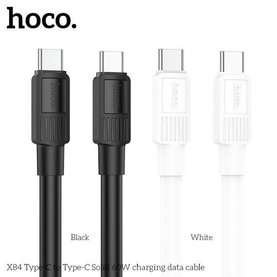 Кабель HOCO X84 Type-C to Type-C Solid 60W charging data cable | Зображення 1