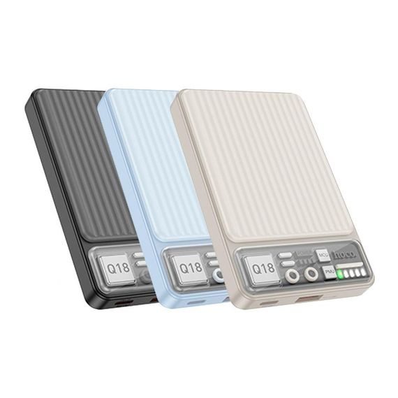 Універсальна Мобільна Батарея Power Bank Hoco Q18 Tourer 22.5W with magnetic 10000mAh Колір Молочно бiлий | Зображення 1