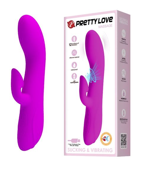 Вибратор с вакуумной стимуляцией клитора Pretty Love - Massage, BI-014395 sexstyle