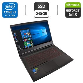 Ігровий ноутбук MSI Gaming MS-16R5 / 15.6" (1920x1080) IPS / Intel Core i5-10300H (4 (8) ядра по 2.5 - 4.5 GHz) / 16 GB DDR4 / 240 GB SSD / nVidia GeForce GTX 1650, 4 GB GDDR6, 128-bit / WebCam б/в