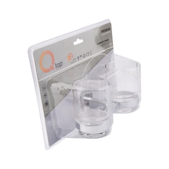 Стакан с держателем Qtap Liberty настенный двойной QTLIBCRM1155 Chrome | Зображення 5