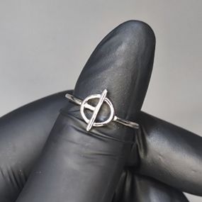 Кольцо #65 для фото ногтей (маникюра) цвет серебро