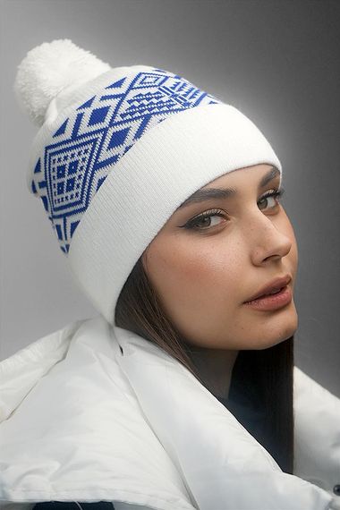 Шапка «Skier» (7217) белый + электрик