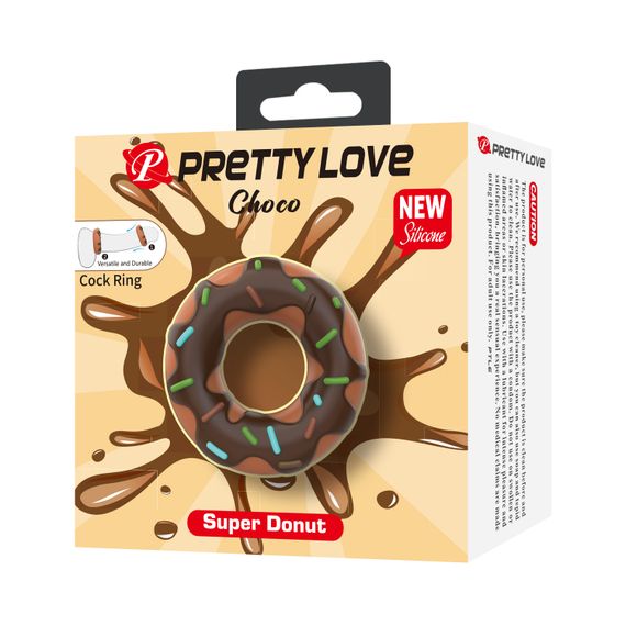 Ерекційне кільце - Pretty Love Choco Super Donut Silicone Cock Ring | Зображення 6