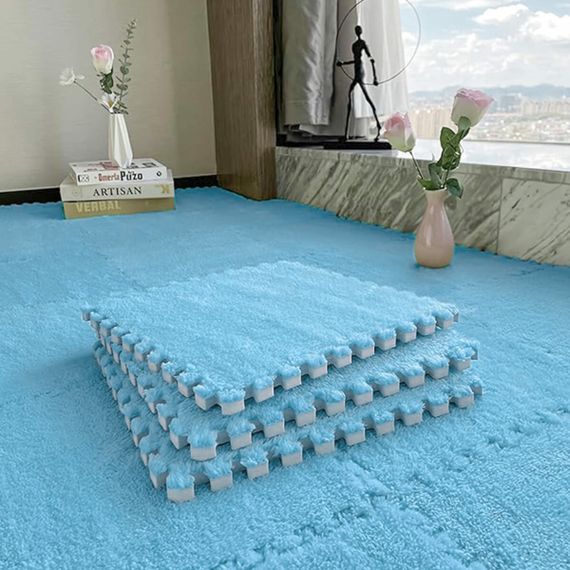 Підлога-пазл плюшевий 30х30х1см Блакитний (D) SW-00002090 | Зображення 7