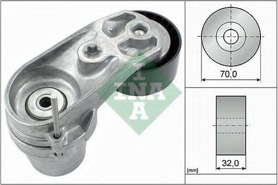 Натяжна планка, полікліновий ремінь BMW 11 28 7 599 097, 11 28 8 604 266 (Вир-во INA) INA 534043310 на BMW X5 (E70)