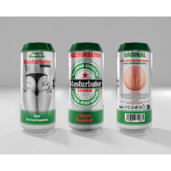 Мастурбатор-вагина Alive Heineken Vagina II в виде банки пива, реалистичный | Зображення 7