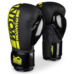 Боксерські рукавиці Phantom APEX Elastic Neon Black/Yellow 14 унцій