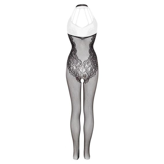Бодістокінг - Christine Crotchless Bodystocking With Flowerlace Amara Black Sex Aura | Зображення 5