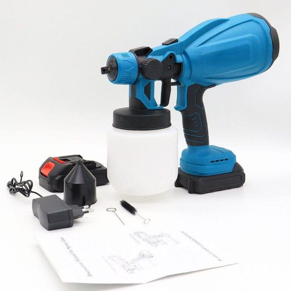 Краскопульт электрический 800мл + 2 аккумулятора 24V / Аккумуляторный распылитель краски / Пульверизатор для | Зображення 8