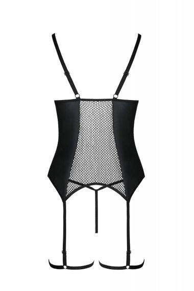 Корсет та стрінги чорний S/M BETH CORSET - Passion | Зображення 3