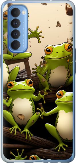 Чехол на Oppo Reno 4 Pro Жабки "5656u-2024-17620"