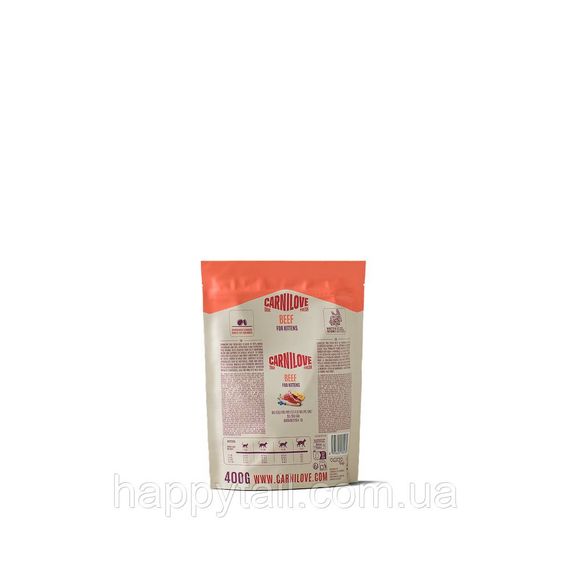 Сухий беззерновий корм для кошенят Carnilove True Fresh Beef Kitten зі свіжою яловичиною 400 г | Зображення 1