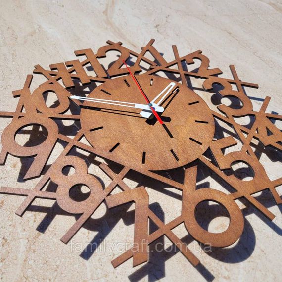 Настінний дерев'яний годинник з фанери Оригінальний годинник  Декор для дому, офісу, подарунок | Зображення 5