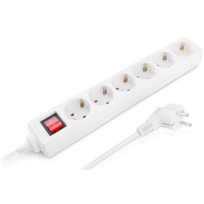 Сетевой фильтр питания REAL-EL RS-6 Protect M 1.8m, white (EL122300031) | Зображення 1