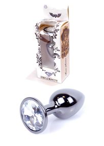 Анальна пробка B - Series HeavyFun Jawellery Dark Silver, прозора
