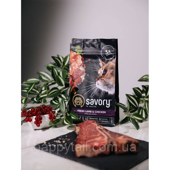 Корм сухий Savory Adult Cat Steril Fresh Lamb and Chicken для стерилізованих котів з ягнятиною та куркою 400 г | Зображення 8