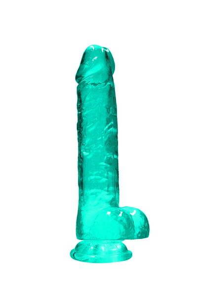 Зелений реалістичний фалоімітатор із мошонкою REALROCK CRYSTAL CLEAR, 21 см Sex Aura | Зображення 4