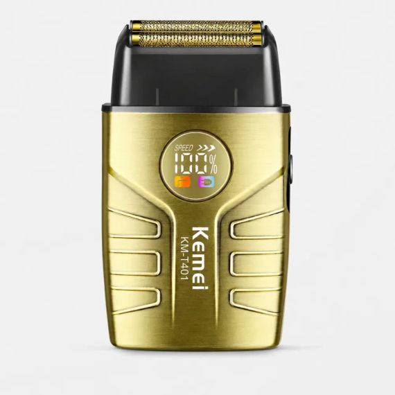 Електрична бритва для чоловіків, від USB, 1400 мА·год, Kemei T401, Золотиста / Чоловіча електробритва акумуляторна/ Шейвер | Зображення 2