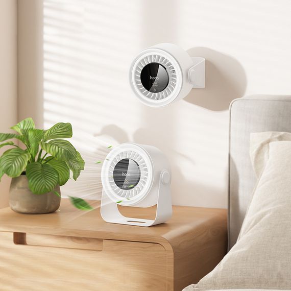 Настільний вентилятор Hoco HX66 desktop circulating fan 3000 mAh White | Зображення 7