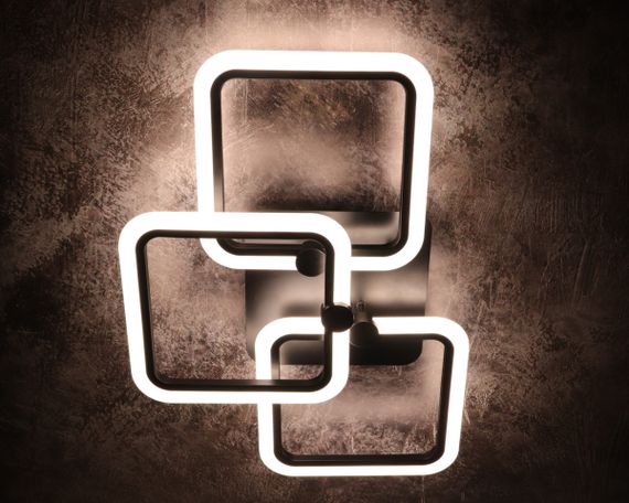 Люстра світлодіодна стельова LED світильник для квартири на стелю лед з пультом 25622 Чорний 11х41х60 см.