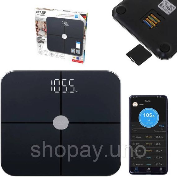 Ваги для підлоги Adler AD 8187 Smart Black | Зображення 5