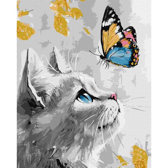 Картина за номерами "Мрійливе кошеня" ©art_selena_ua KHO6680, 40х50 см