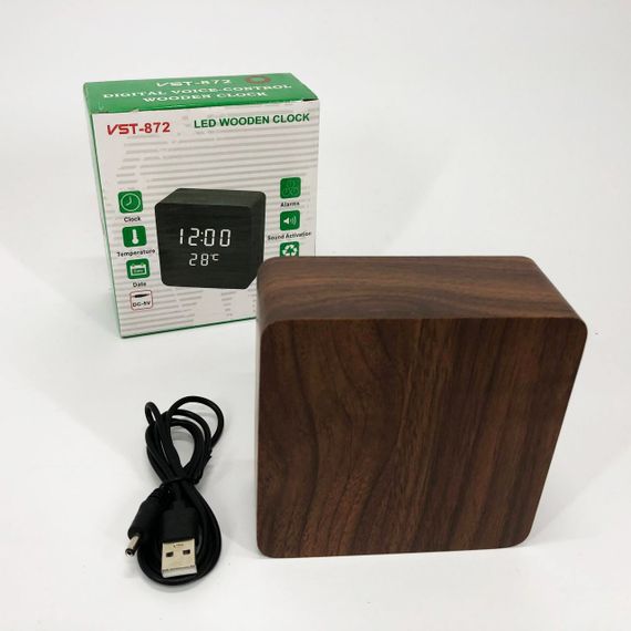 Электронные часы с термометром и функцией активация по звуку VST-872-4, Часы электронные настольные | Зображення 9