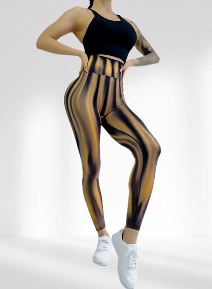 Лосіни пуш ап для фітнесу LILAFIT Помаранчевий градієнт M (LFL000016)