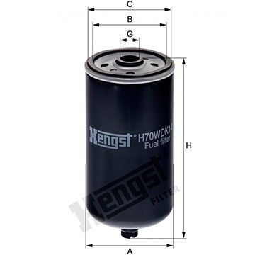 Фильтр топливный Mercedes Benz Conecto 01-/ Tourino 03-/ Tourismo 03-/ Neoplan 96-/ Man 96-, Hengst, H70WDK14,