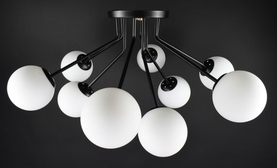 Люстра стельова на 9 лампочок 27449 Чорний 42х92х92 см.