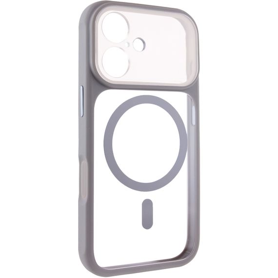 Чохол TPU+PC GETMAN Moon Clear with Magnetic Fit для Apple iPhone 16 (6.1") Grey