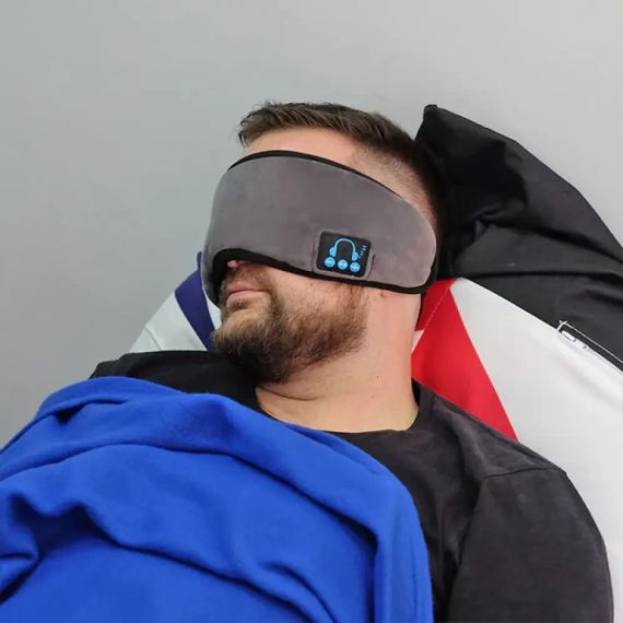 Маска для сна MUSIC GOGGLES A183 с гарнитурой Bluetooth, Серый / Маска на глаза для сна / Повязка на глаза для сна | Зображення 3