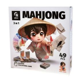 Деревянная детская игра "Детский маджонг" QB700-007, 49 деталей