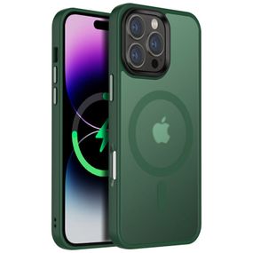 TPU+PC чохол Metal Buttons with MagSafe Colorful для Apple iPhone 16 Pro Max (6.9") Зелений / Dark Green