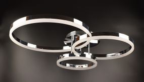 Люстра світлодіодна стельова LED світильник для квартири на стелю лед з пультом 26104 Хром 14х70х80 см.