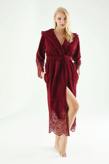 Женский халат Nusa 4150 бордовый, 3XL | Зображення 7