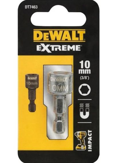 Головка торцева ударна DeWalt EXTREME Impact магнітна шестигранна 1/4" 10 мм (DT7463)