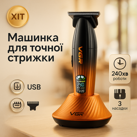 Машинка для стрижки с мощным аккумулятором VGR, Электрическая машинка для стрижки бытовая LX-28