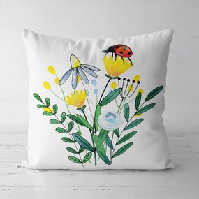 Подушка декоративная Soft Цветы и божья коровка 45x45 см (45PST_23M022)